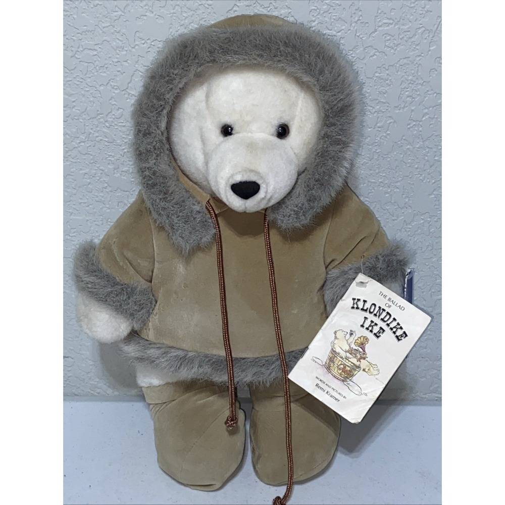Vintage Klondike Ike Alaskan Teddy Bear Plush OZ Enterprises Story Book 16" 1992